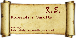 Koleszár Sarolta névjegykártya