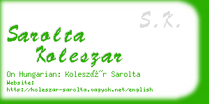 sarolta koleszar business card